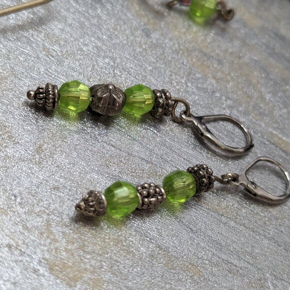 Murano Beads Heart Modernistic Hand Made Wired Green Love Like Butterfly LOVE - Picture 7 of 9